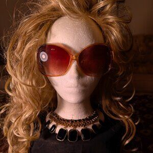 Vintage 1980s Chunky Gold & Black Statement Bib Necklace